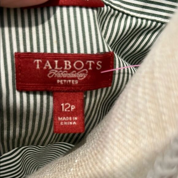 Talbots Haberdashery Petites Sleeveless Button Down Shirt Covered Buttons NWOT - Picture 2 of 9